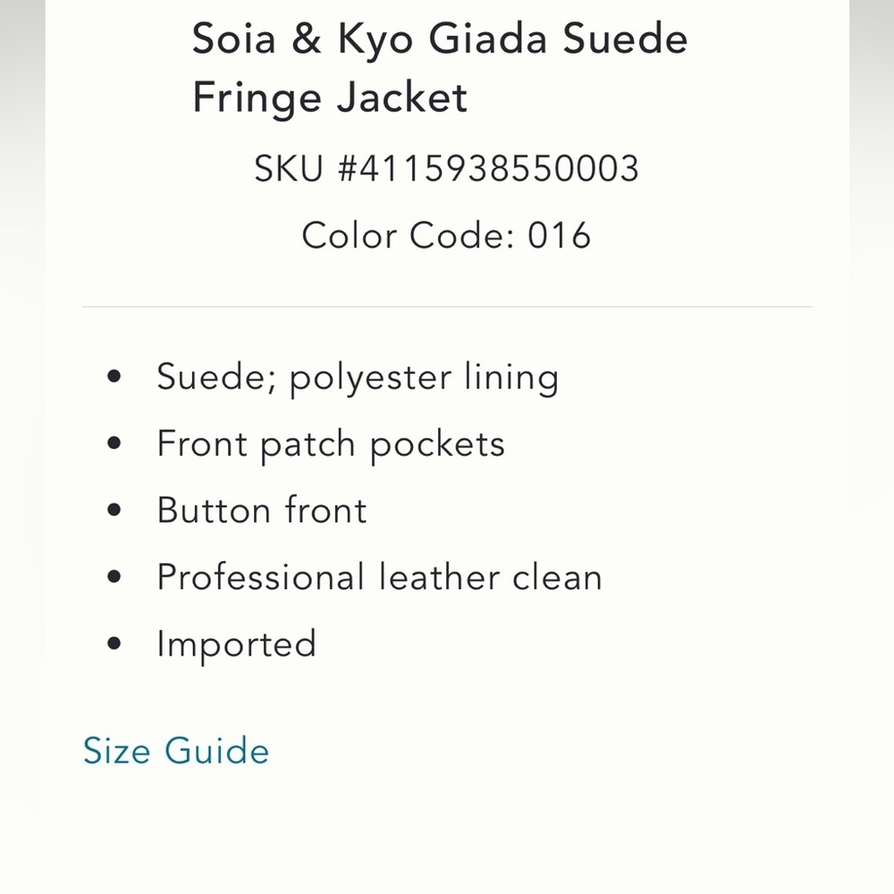 🐎 RARE 🐎 Suede Soia & Kyo Anthropologie NWT Giada Suede Fringe Jacket size S. - Picture 6 of 9